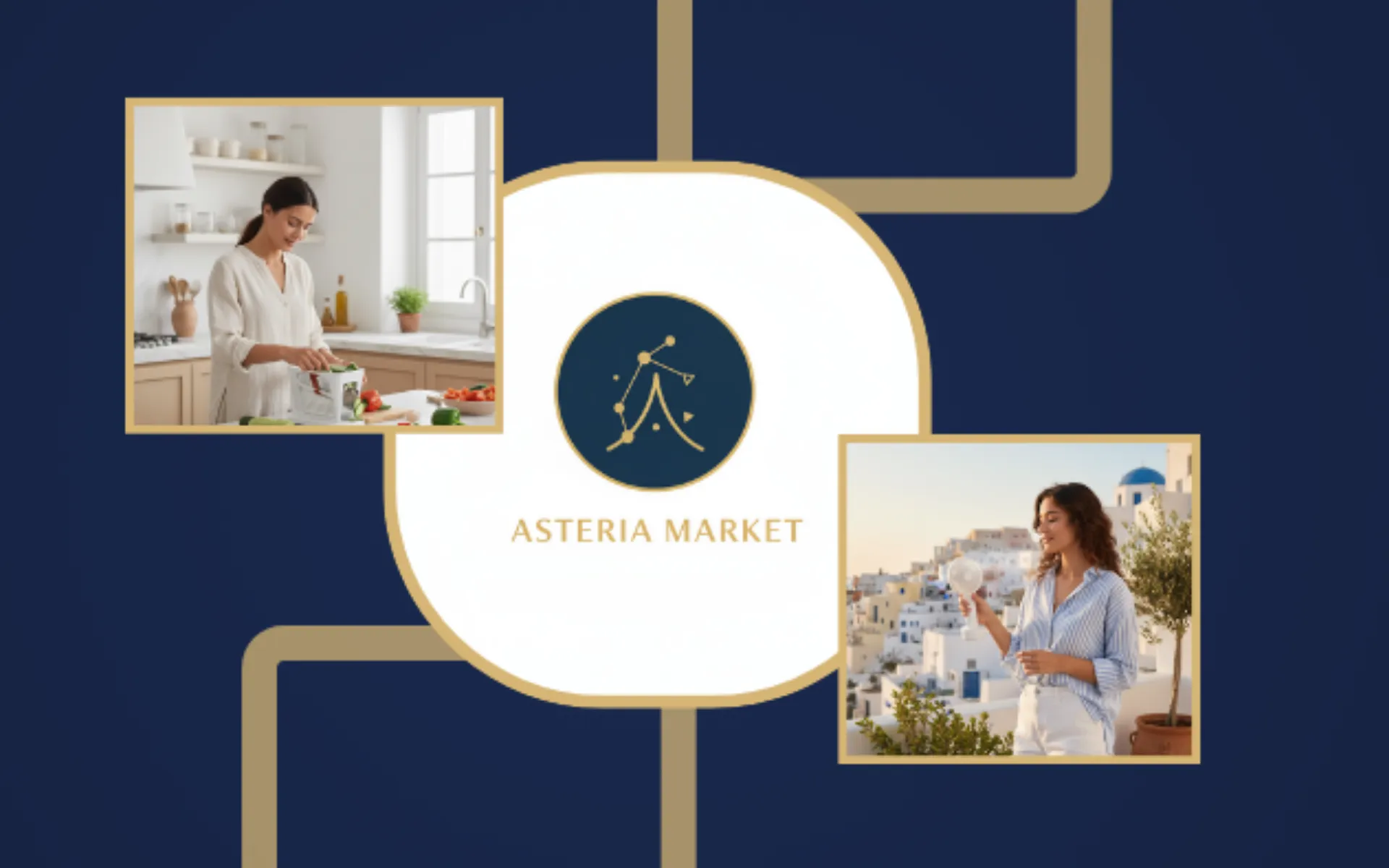Visão geral da loja Asteria Market na Shopify