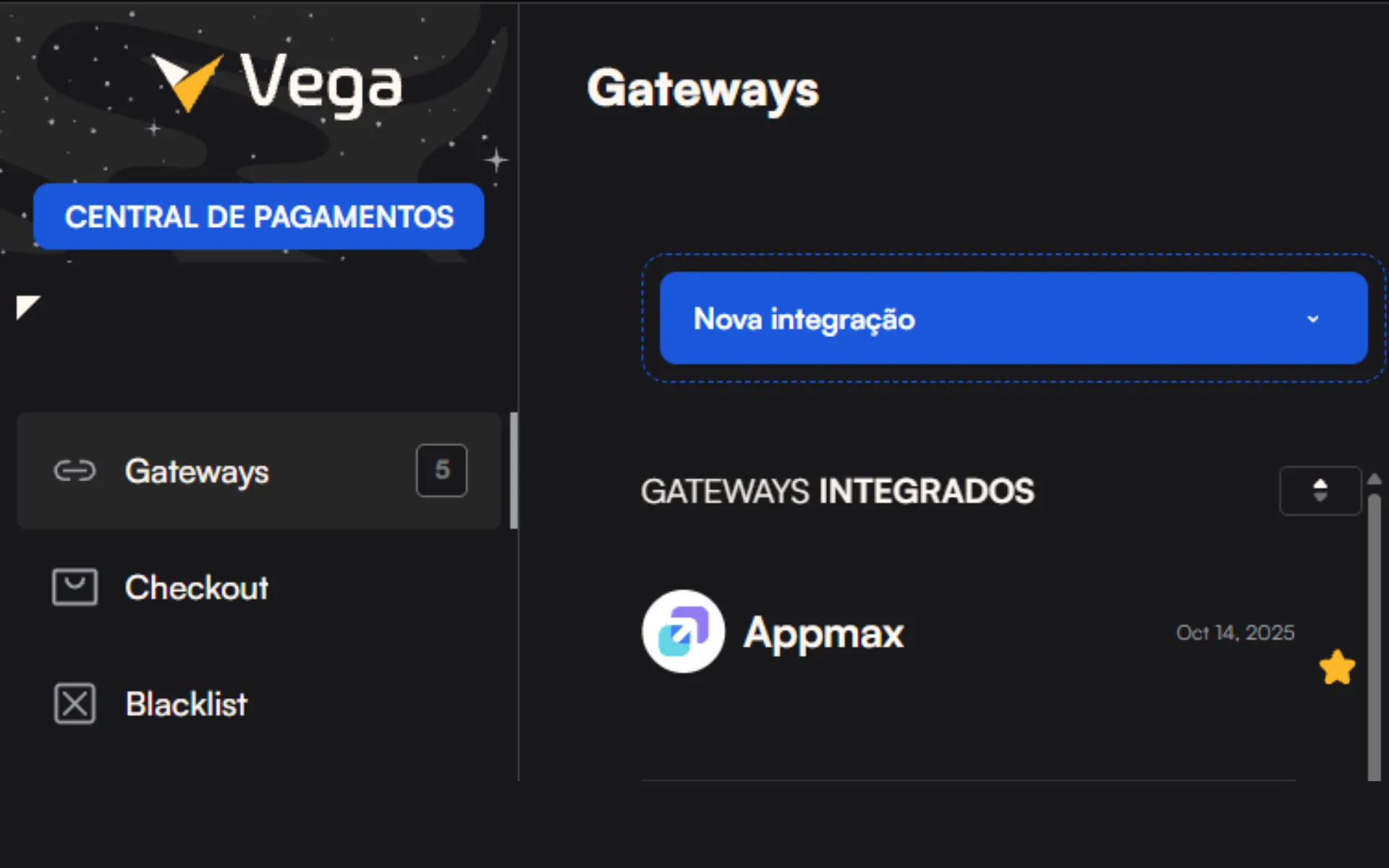 Página de checkout e opções de pagamento