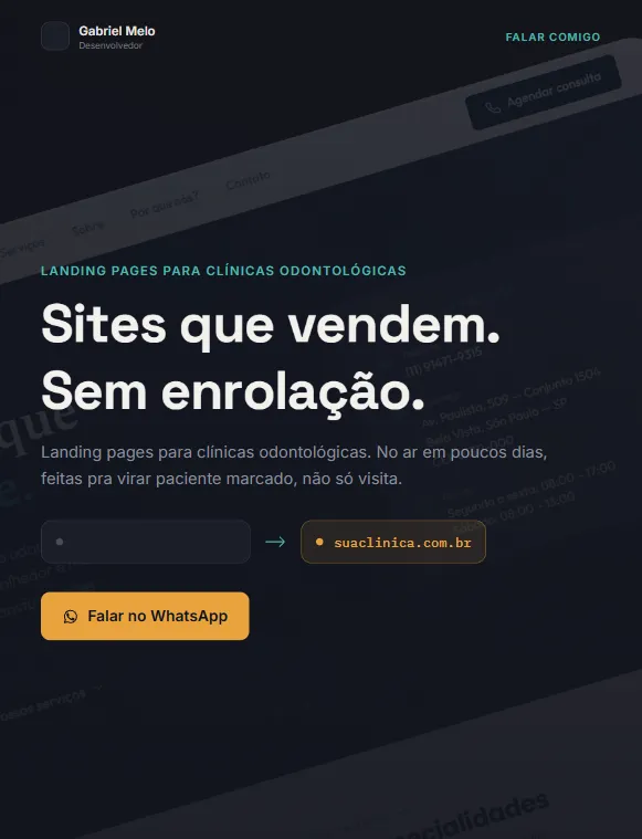 Landing Page, visão geral da estrutura