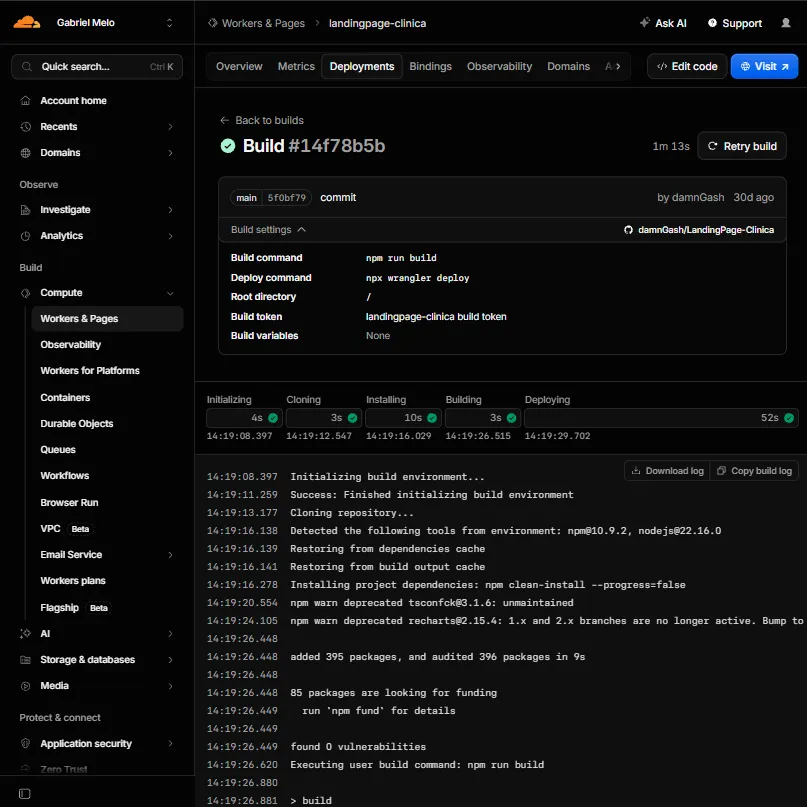 Landing Page, deploy e publicação